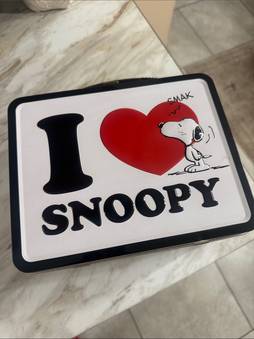 I Heart Snoopy Tin Lunchbox